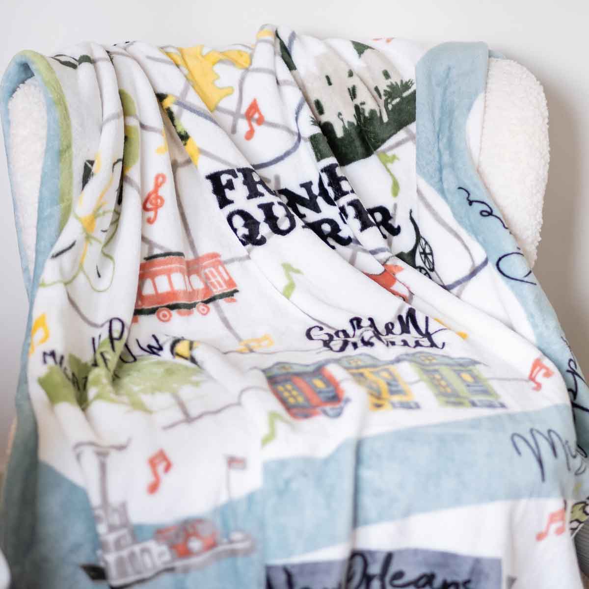 The Big Easy Throw Blue/White 50x60