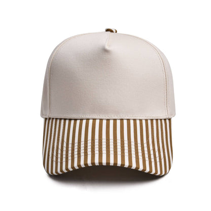 Mae Belles - Striped Two Tone Snap Back Trucker Hat
