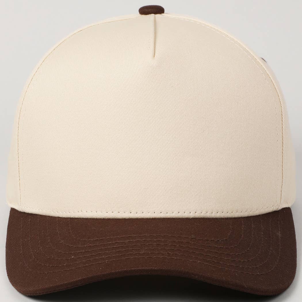 Fashion City - Plain Two-Tone Canvas Cotton Trucker Hat
