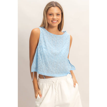 Sleeveless Textured Top With Side Straps