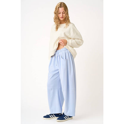 mittoshop - COTTON FRENCH TERRY PULL-ON BARREL LEG PANTS