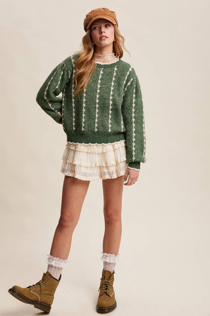 Listicle - Tiered Ruffle Lace Trim Skort LP0265