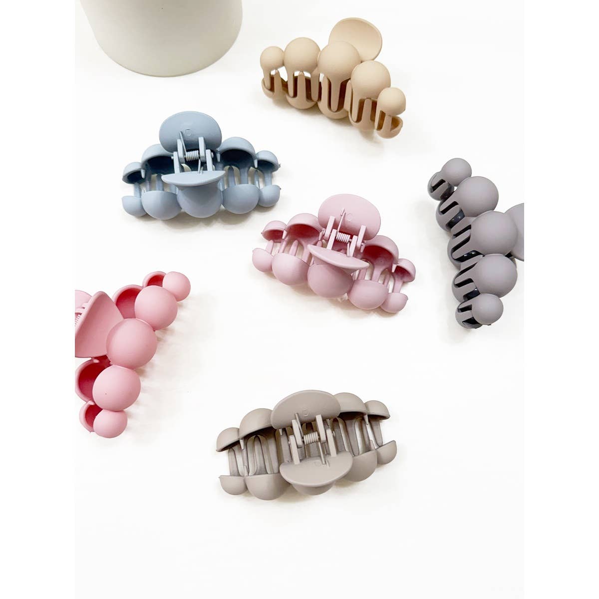 Soft Matt Bubble Pearl Hair Claw Clips