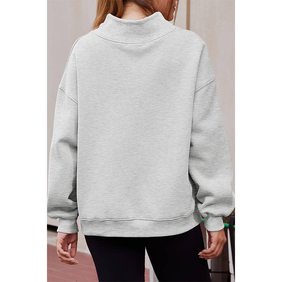 Paperdoll - Pullover Mock Neck Fleece Sweatshirt
