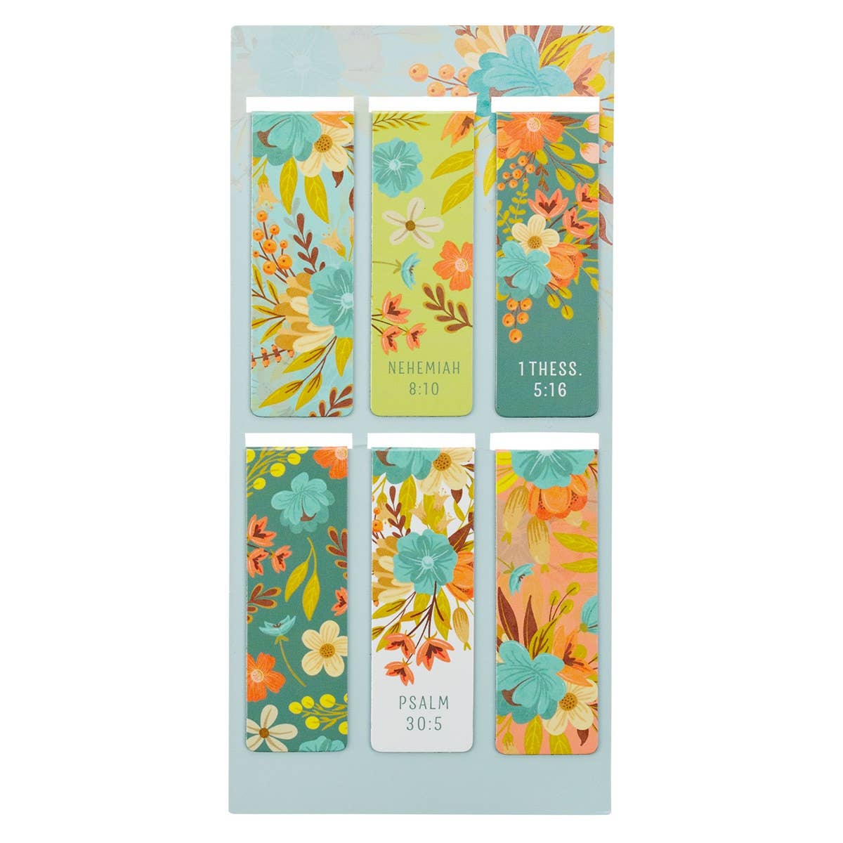 Christian Art Gifts - Magnetic Bookmark set Cool Florals
