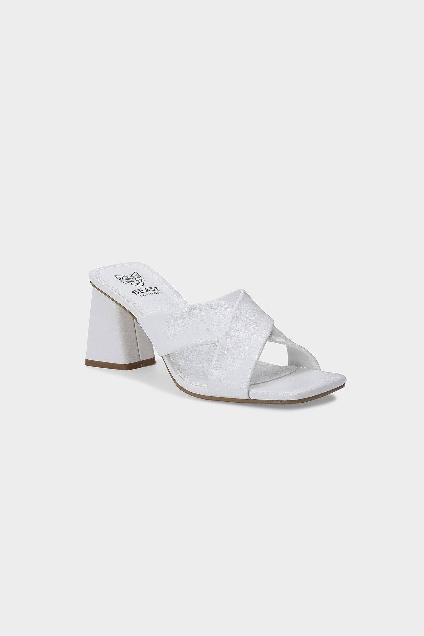 BEAST FASHION - KENLEY-05 Raffia Block Heel Slide