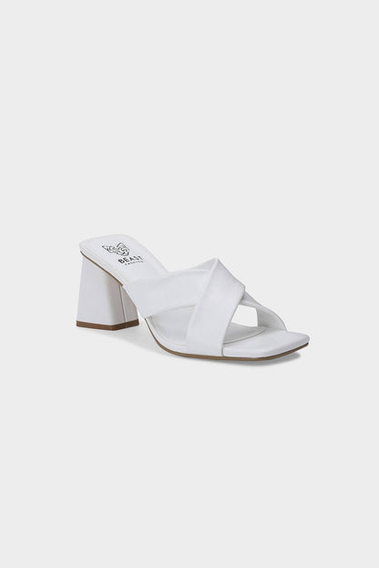BEAST FASHION - KENLEY-05 Raffia Block Heel Slide