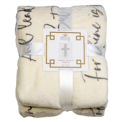 Lord's Prayer Throw Soft White/Ice/Gray  50x60