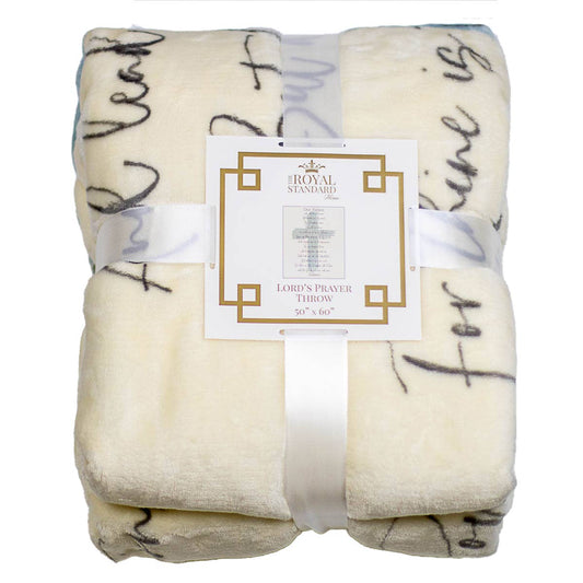 Lord's Prayer Throw Soft White/Ice/Gray  50x60