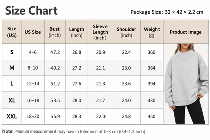 Suhkasana - Women's Oversized Mock Neck Fleece Pullover Sweatshirt