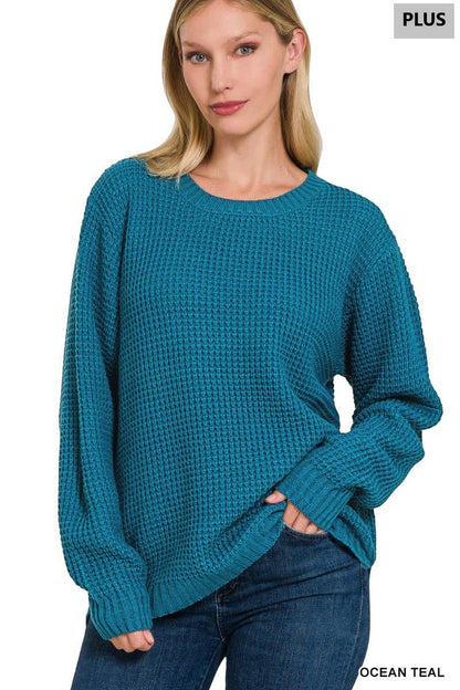 Plus size Basic Waffle Sweater