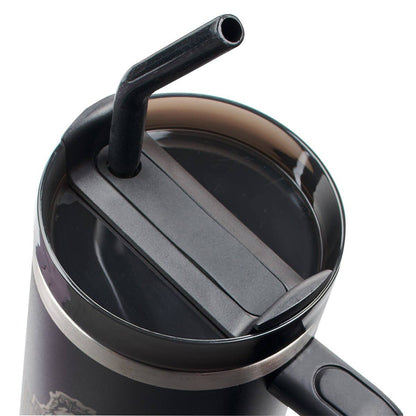 Christian Art Gifts - Tumbler w/straw SS Black Eph. 6:10
