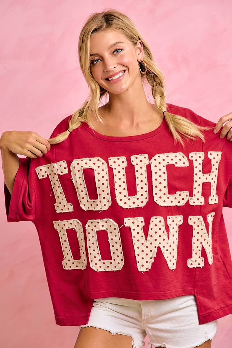 BiBi - GAMEDAY THEME POLKA DOT PATCHES SHORT SLEEVES TOP