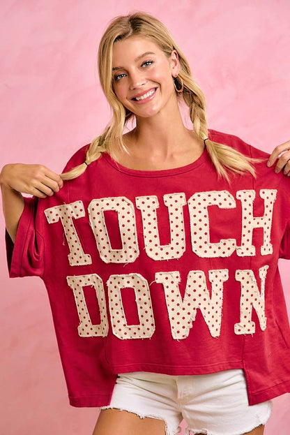 BiBi - GAMEDAY THEME POLKA DOT PATCHES SHORT SLEEVES TOP
