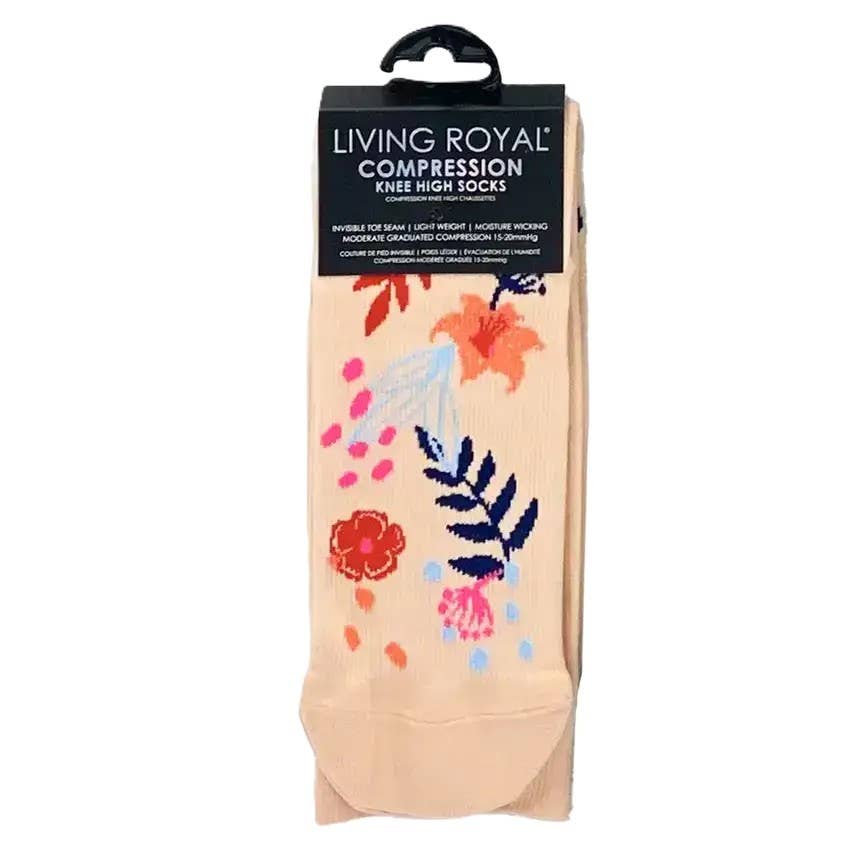 Compression Socks (15-20mmHg) - Swimming Ducks - Light Blue