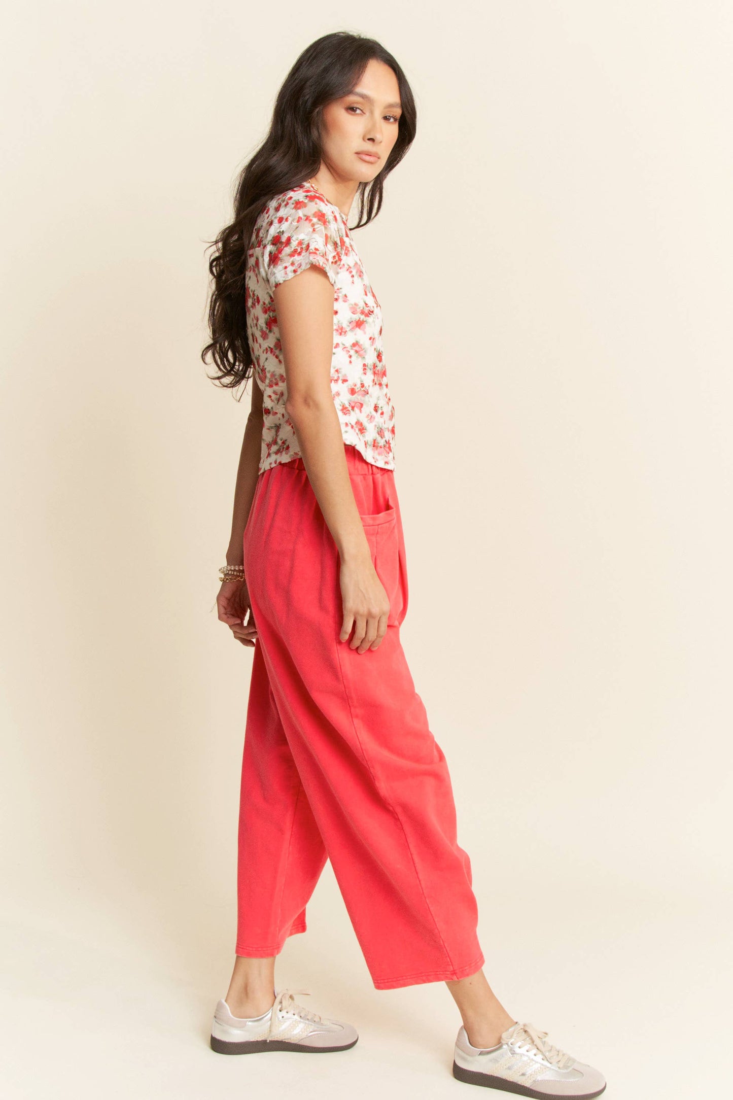 Davi & Dani - PLUS RIBBON SHORT SLEEVE LAYERED MESH TOP