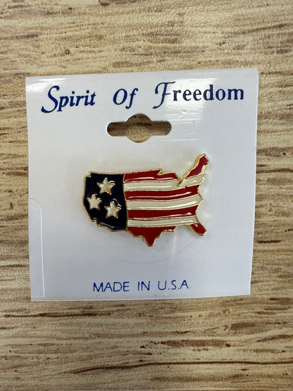 red white and blue brooch