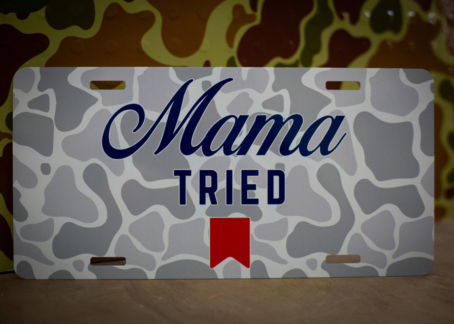 Scent South - Mama tried white osc - car tag