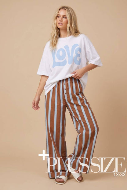 J.NNA - Stripe Wide-Leg Lounge Pants