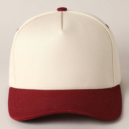 Fashion City - Plain Two-Tone Canvas Cotton Trucker Hat