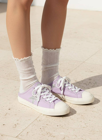 CCOCCI - ZOE Star Patch Mule Sneakers Canvas Slip-On Backless Sneaker