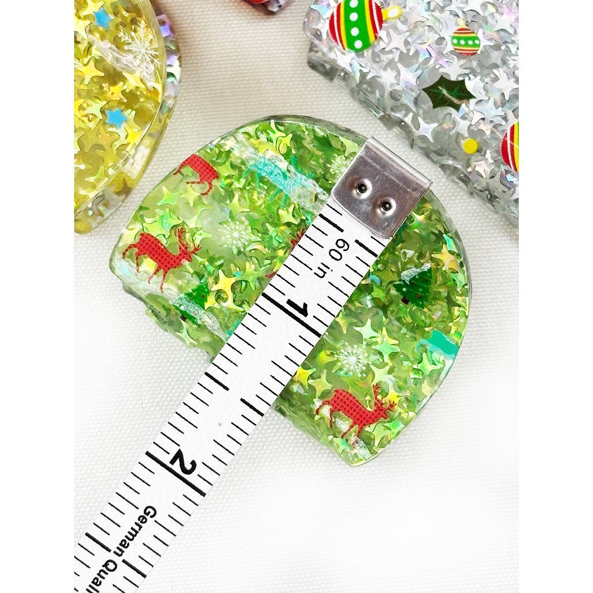 Love and Repeat - Christmas Prints on Glitter Mini Hair Claw Clip