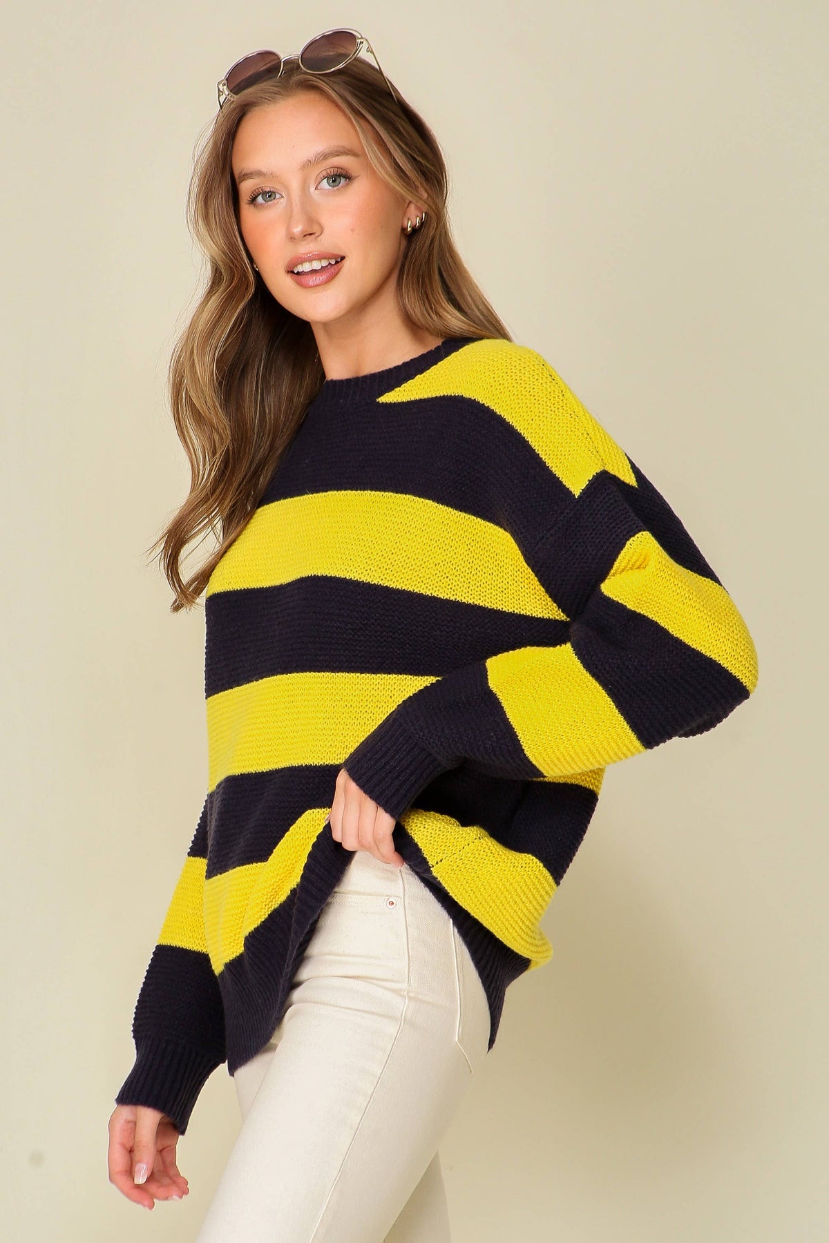 42POPS - 0926 Everyday striped game day sweater SI-26874
