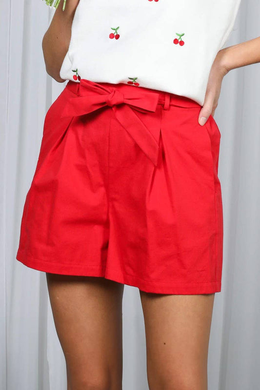 High-Rise Waist Tie Shorts