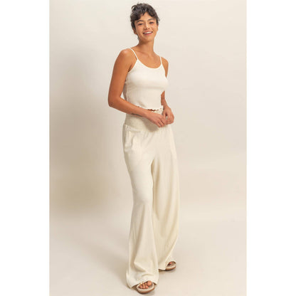 HYFVE - Mineral Washed Wide-Leg Smocked Waist Pants