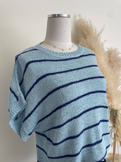 ACOA COLLECTION - STRIPE KNIT TOP AND SHORT SET