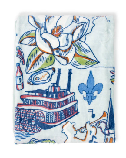 Coastal Louisiana Throw  Blue/Multi  50x60