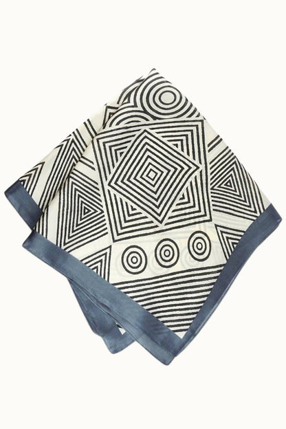 Olive & Pique - "So Silky" Satin Neckerchief Scarf, Versatile, Denim