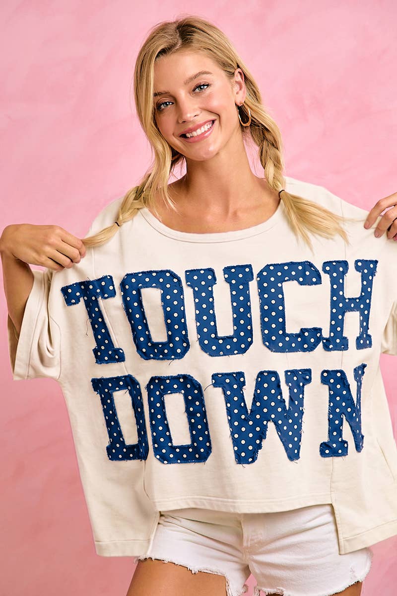 BiBi - GAMEDAY THEME POLKA DOT PATCHES SHORT SLEEVES TOP
