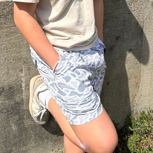 Burlebo White Camo Athletic Shorts