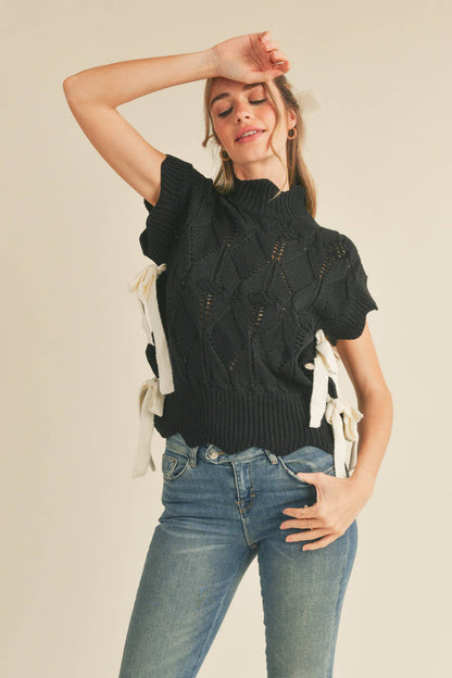 &MERCI - MOCK NECK CROPPED SWEATER VEST MSW2133