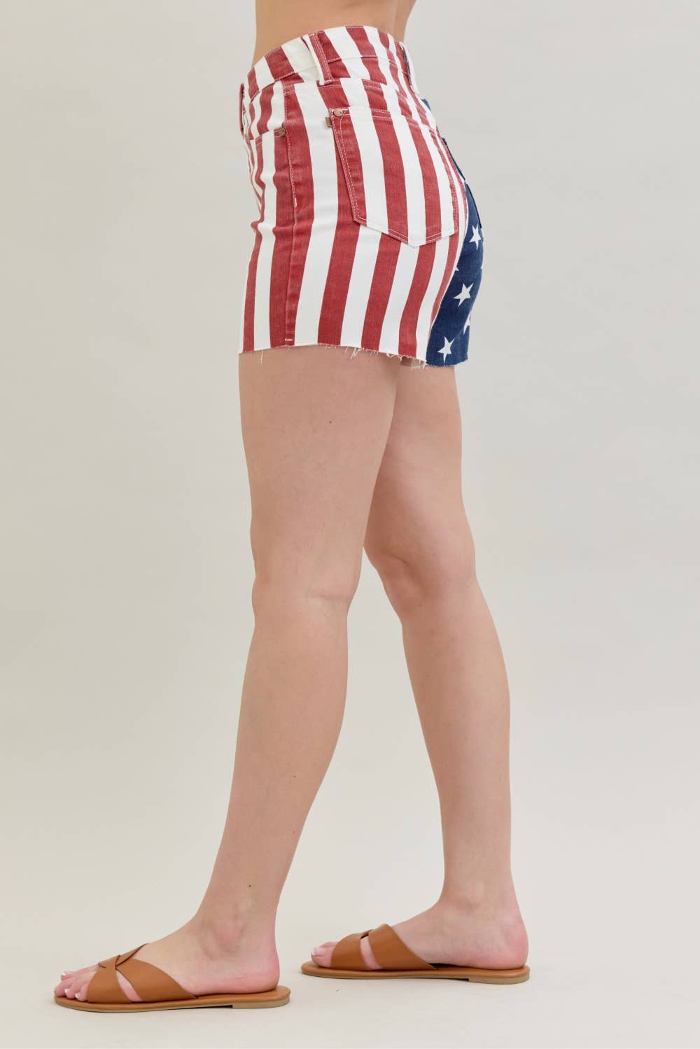 Judy Blue Jeans - HW Americana Flag Fray Hem Shorts