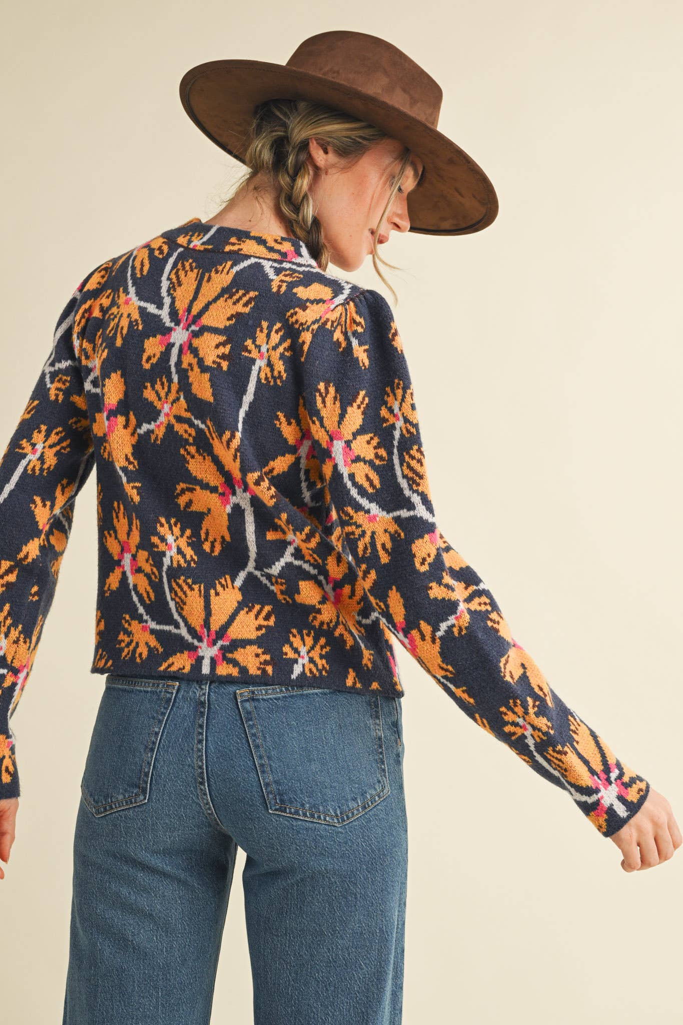 &MERCI - FLORAL MOCK NECK SWEATER MSW11101