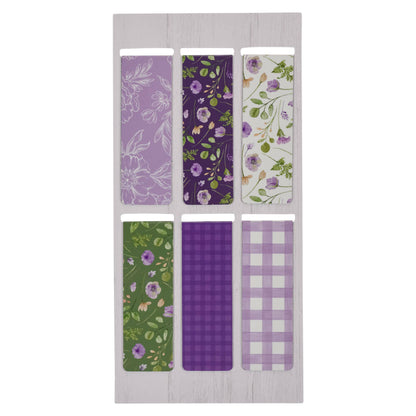 Christian Art Gifts - Magnetic Bookmark Set Purple Meadow Jer. 17:7