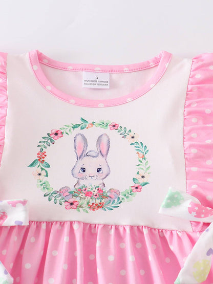 Rylee Faith Designs - Pink Rabbit Ruffle Girl Dress
