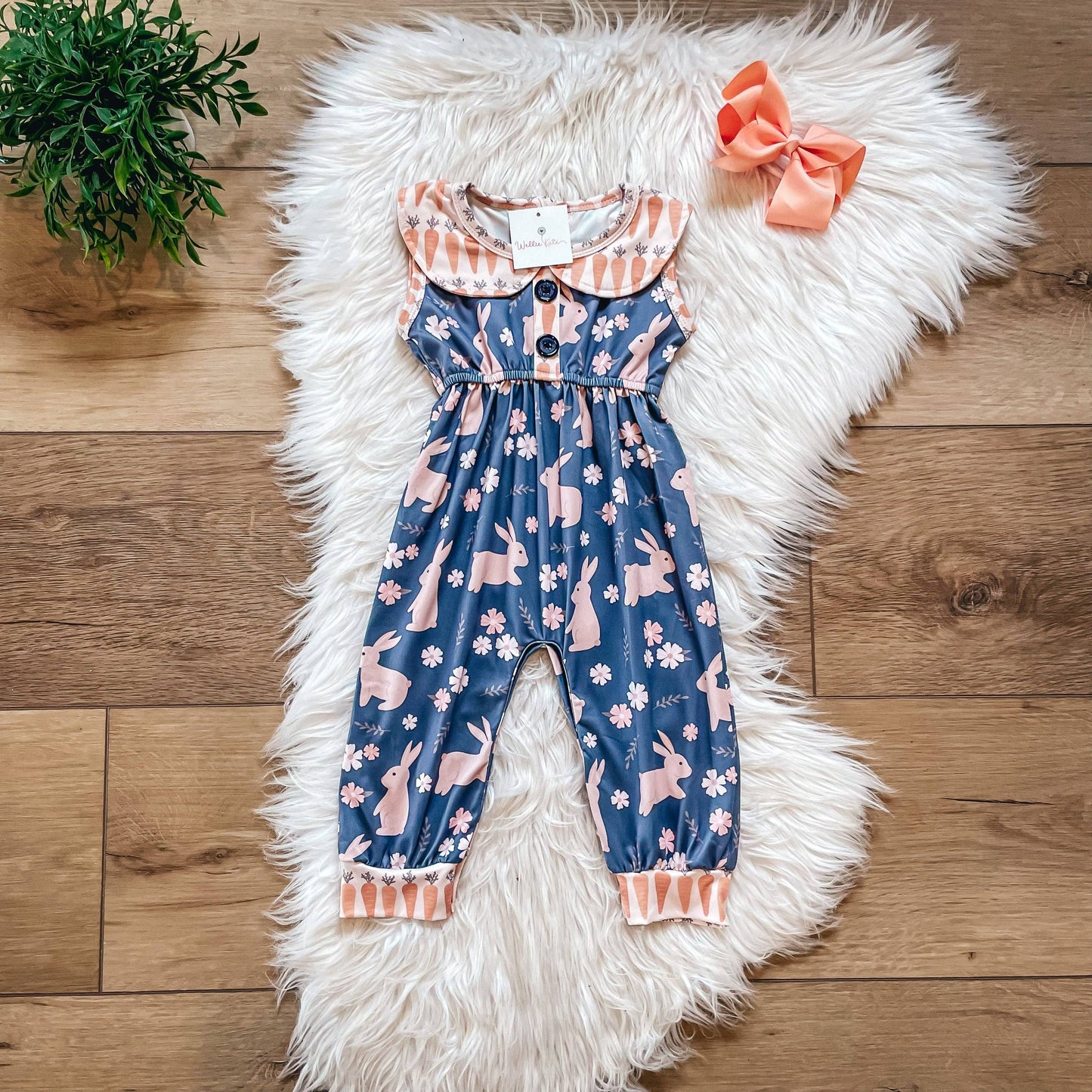 Cottontails & Whiskers Girls Infant Romper by TwoCan