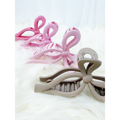 Love and Repeat - Assorted Pink and Taupe Shades of Bow Clip