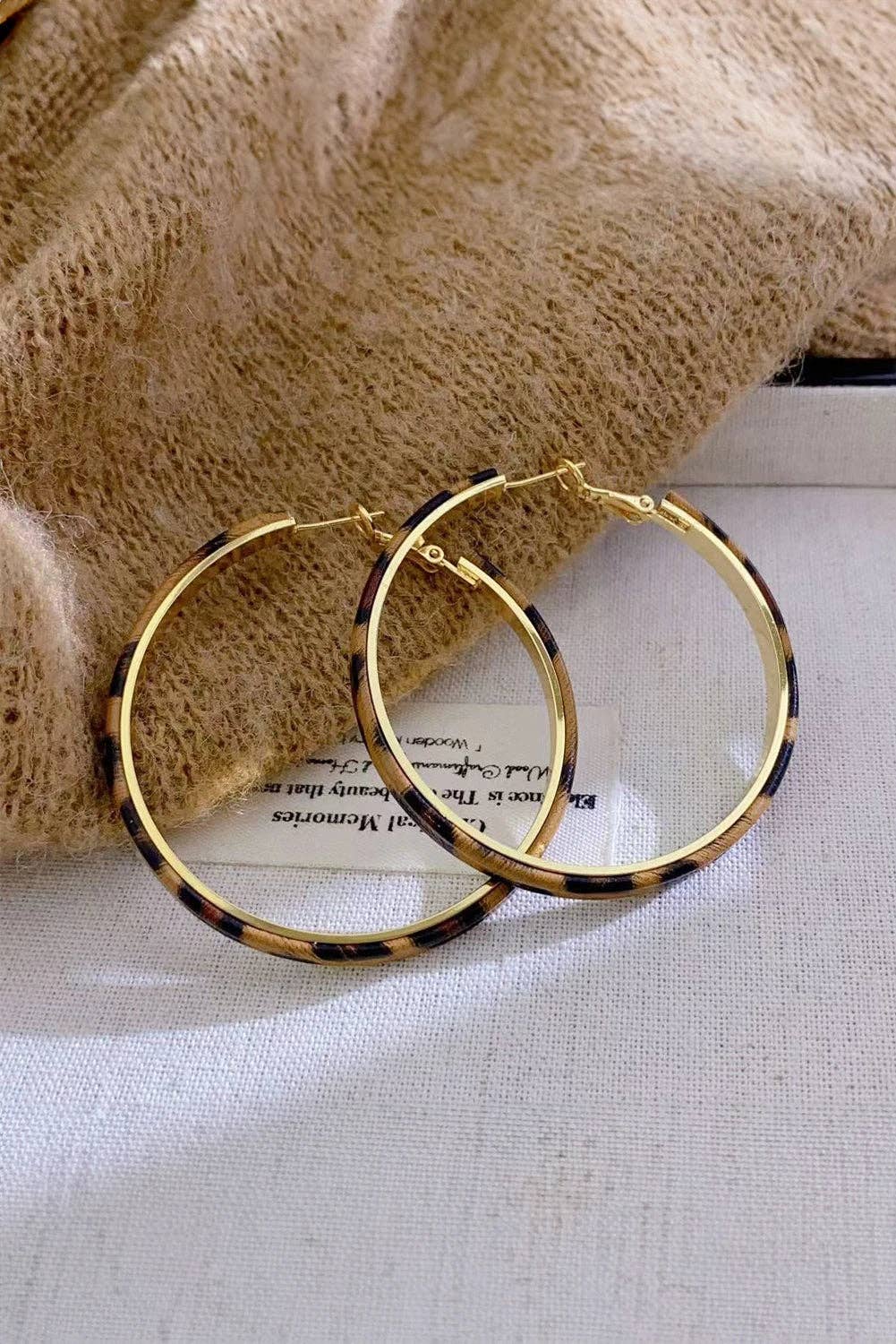 Stainless Alloy Leopard Hoop Earrings
