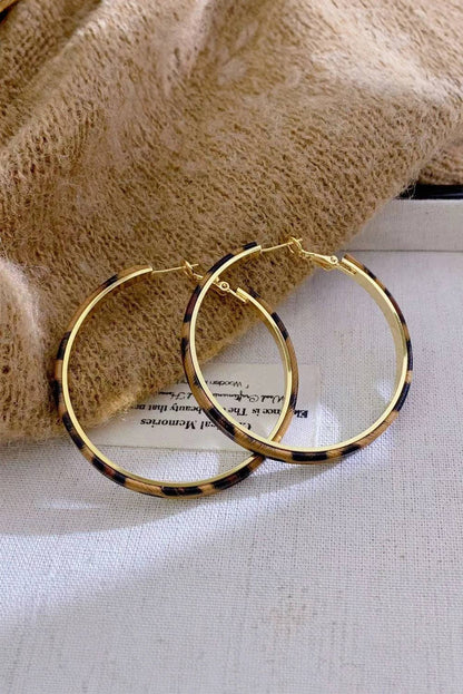 Stainless Alloy Leopard Hoop Earrings