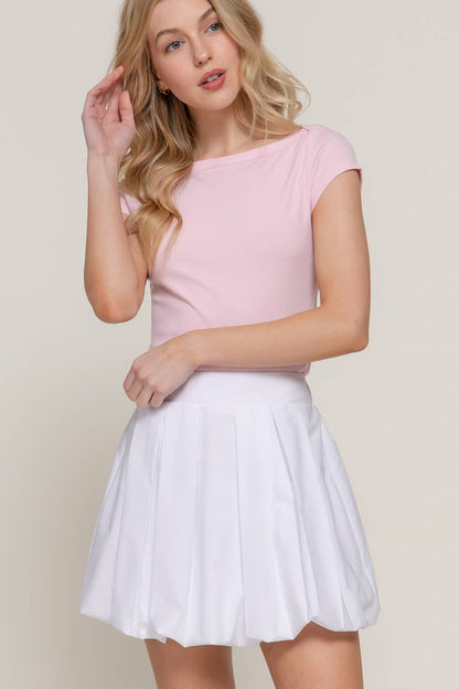 Active Basic | Active USA - Ballon Pleated Mini Skirt