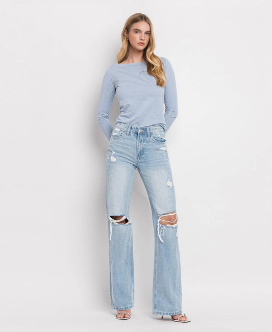 VERVET by FLYING MONKEY - 90'S VINTAGE SUPER HIGH RISE FLARE JEANS T5346