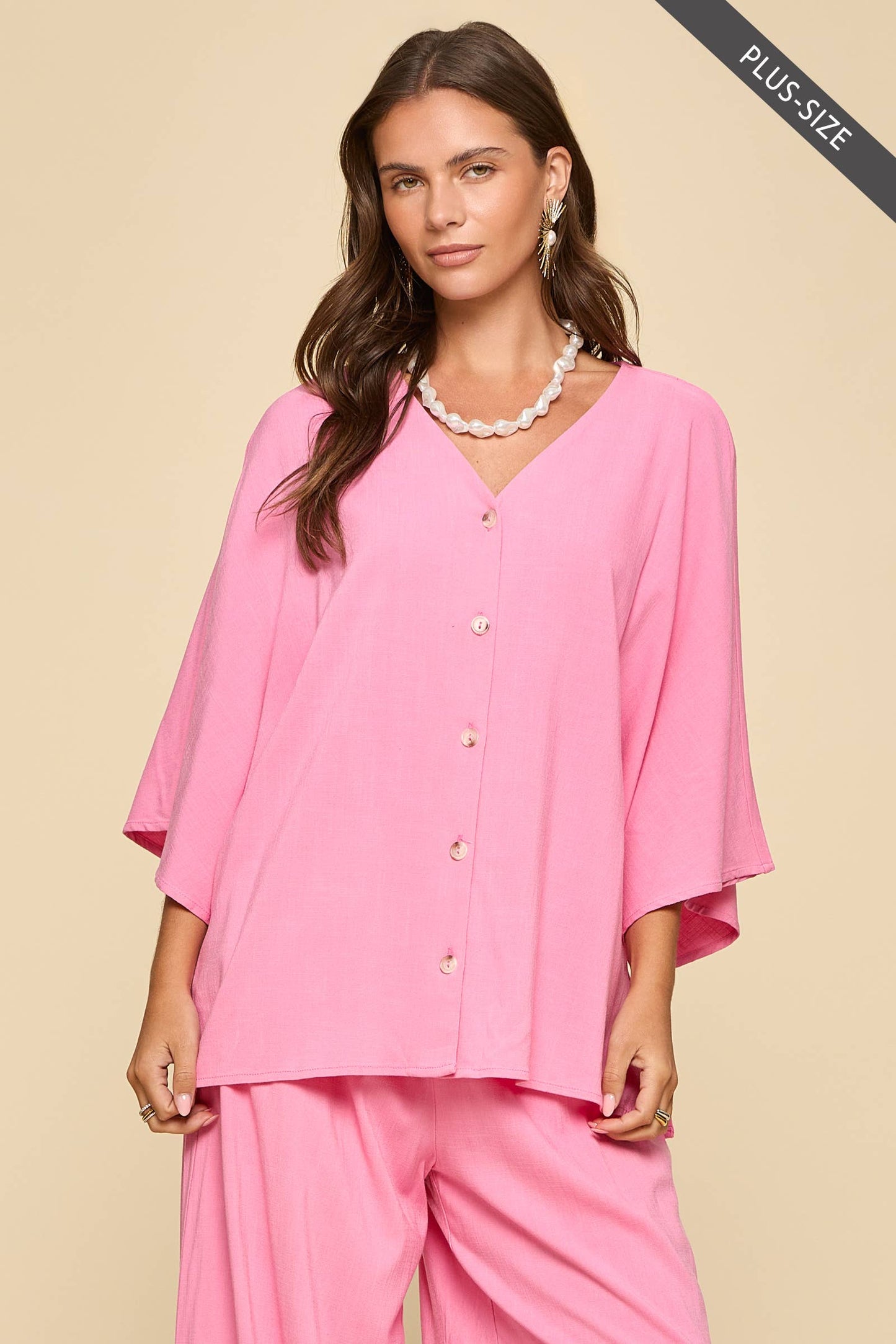 Dear Scarlett - PLUS SIZE 2-Piece Linen Summer Set