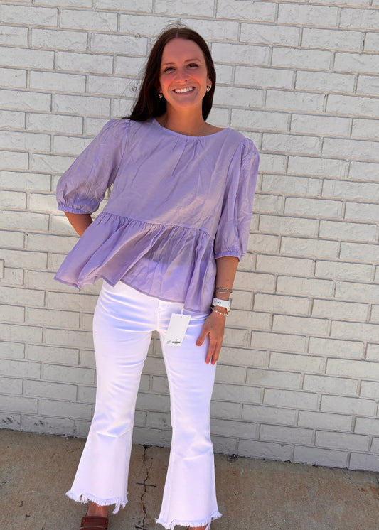 Quarter sleeve flowy top