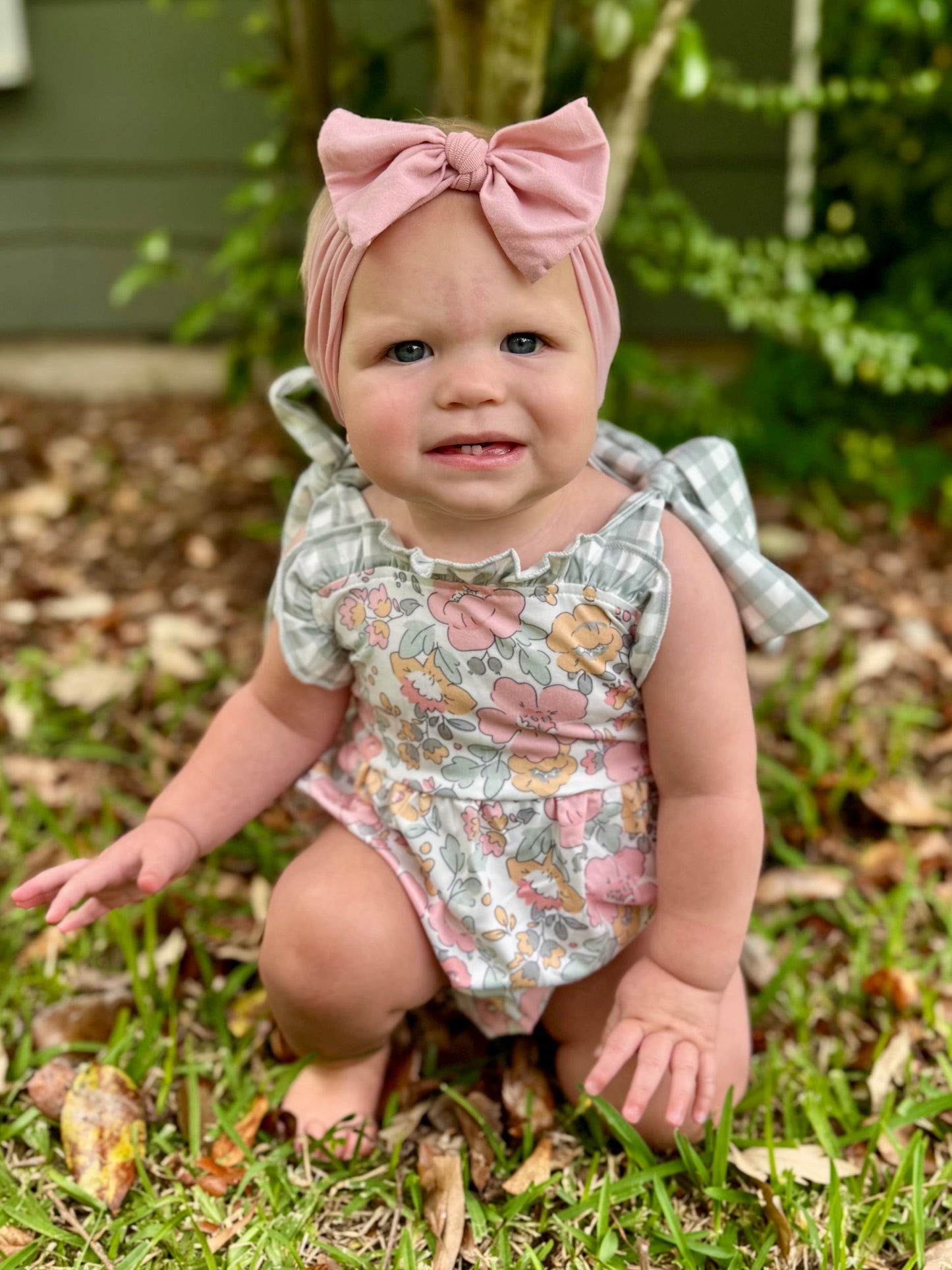 The Shimmer Shack Baby Girl Check Flower Bubble