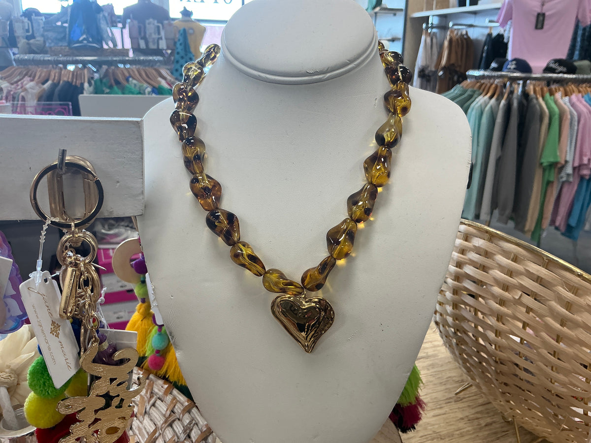 Tortoise Shell Heart Necklace