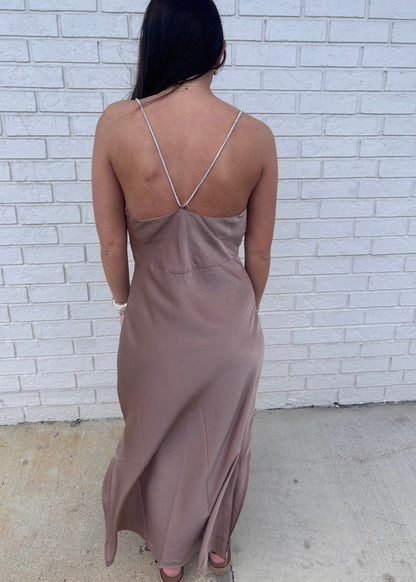 Silk Slip Dress with Bedazzled Straps